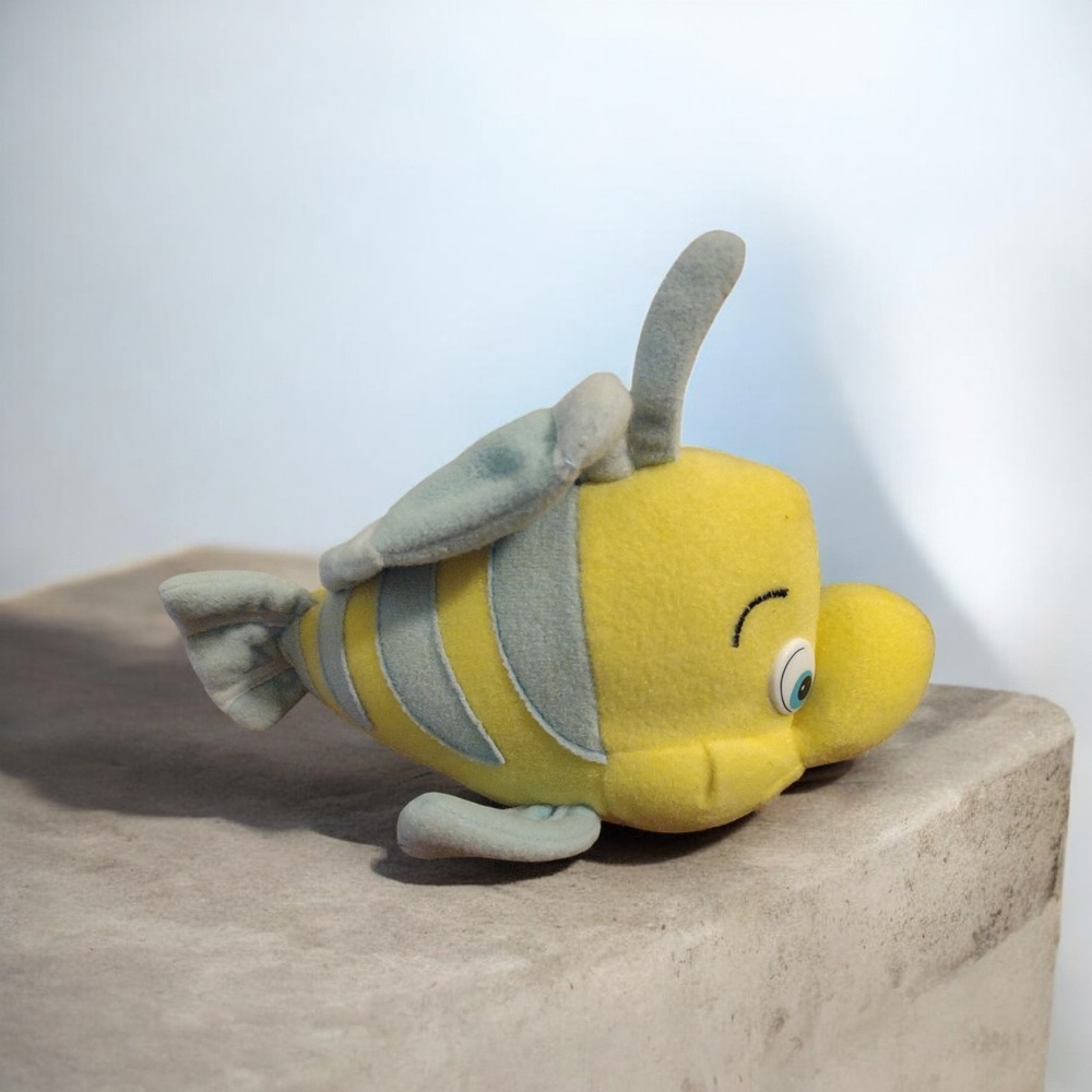 Vintage 1989 Flounder From The Movie Little Mermaid The Walt Disney Co Plush...